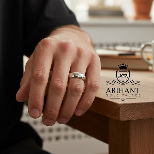 Plain 925 Silver Band Ring for Men – Classic Polished Finis