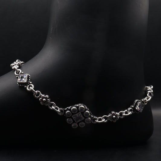 "Elegant Silver 925 Payal Necklace Set"