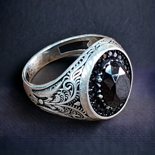 Men's Sterling Silver Turkish Onyx Ring
