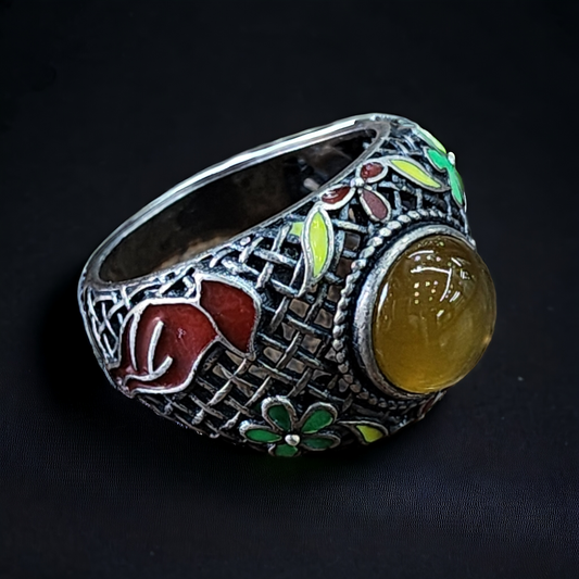 Turkish Emerald 925 Silver Men's Ring