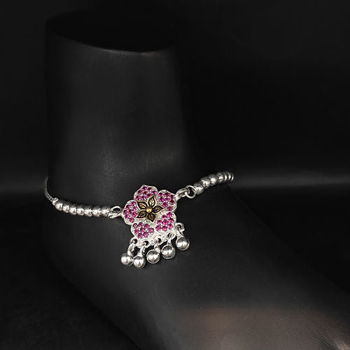 Glimmering Grace Silver Serenity Ankle Bracelet – A Blend of Elegance
