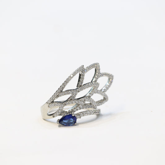 Eleganza Blue Ruby and Diamond Ring