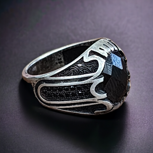 Emerald Sultan Men's Silver 925 Turkish Ring