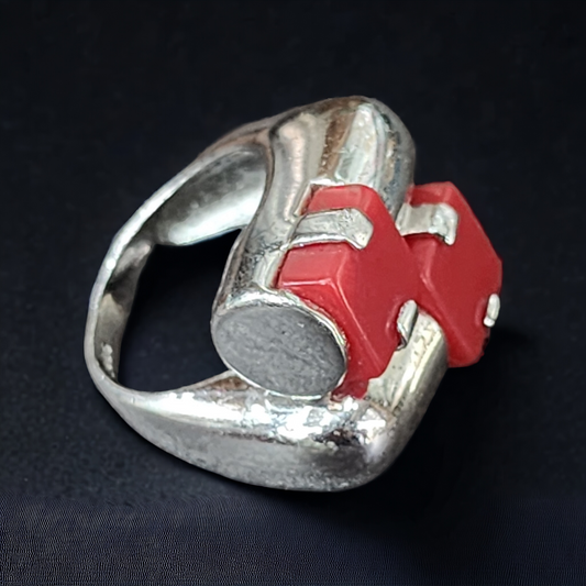 Turkish Ruby Crest Vintage Silver 925 Ring