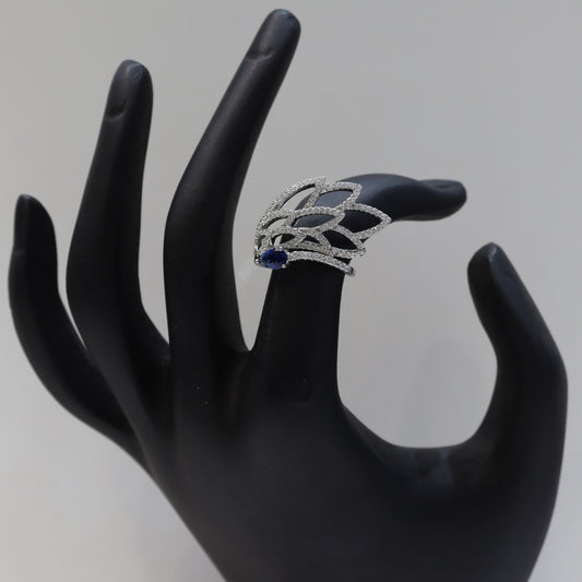 Eleganza Blue Ruby and Diamond Ring