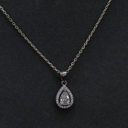 "Dazzling Silver Droplet Pendant Sets