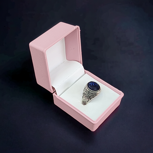 Turkish Kyanite Elegance - Men's Silver 925 Ring