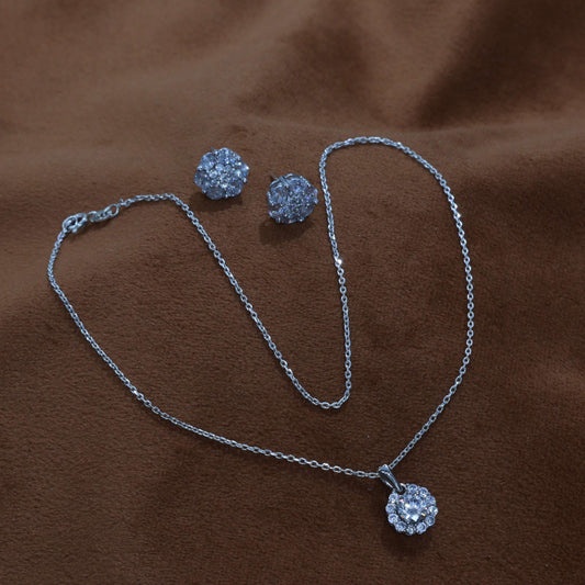 Elegance in Silver Diamond Pendant Sets