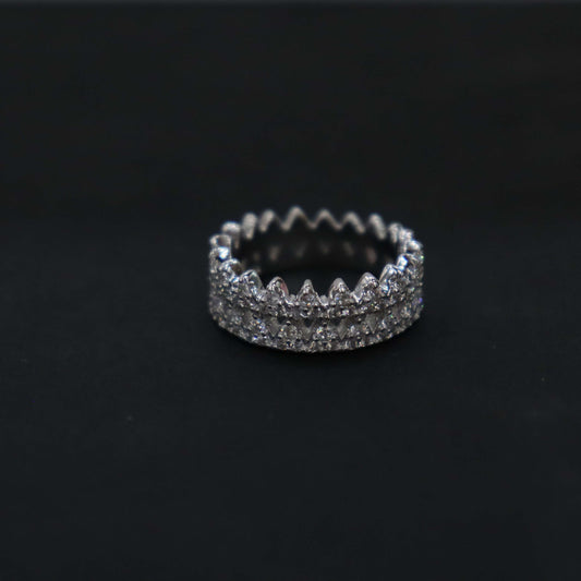 Regal Elegance Diamond Crown Italian Ring