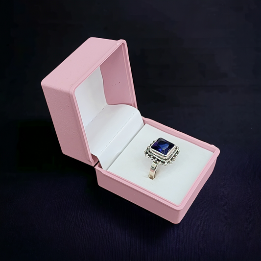 "Turkish Sapphire Elegance Silver 925 Men's Ring"