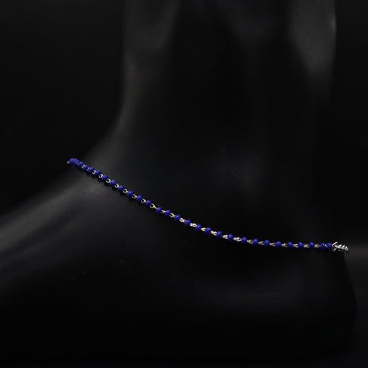 Elegant 925 Sterling Silver Anklet Wave Design