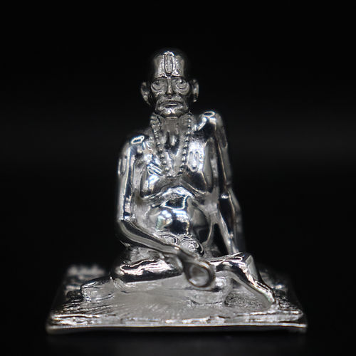 Divine Silver Swami Samarth Idol in Meditative Pose