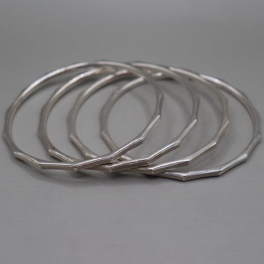 "Serenity Silver Bangles"