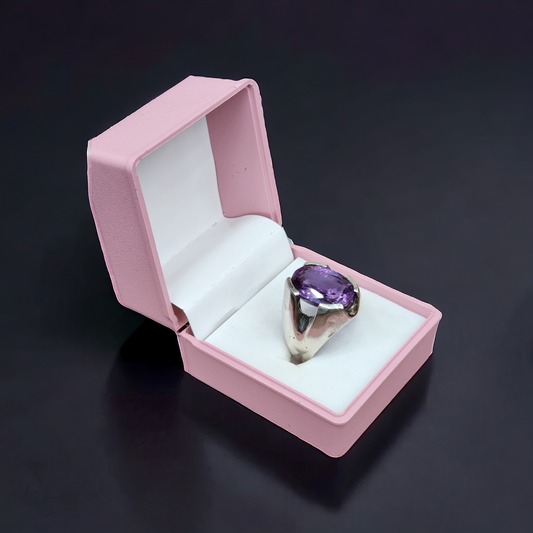 "Anatolian Amethyst Men's Sterling Silver Ring"