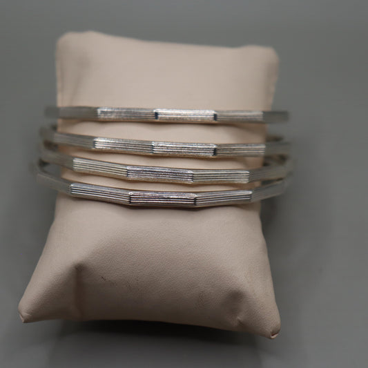 "Serenity Silver Bangles"