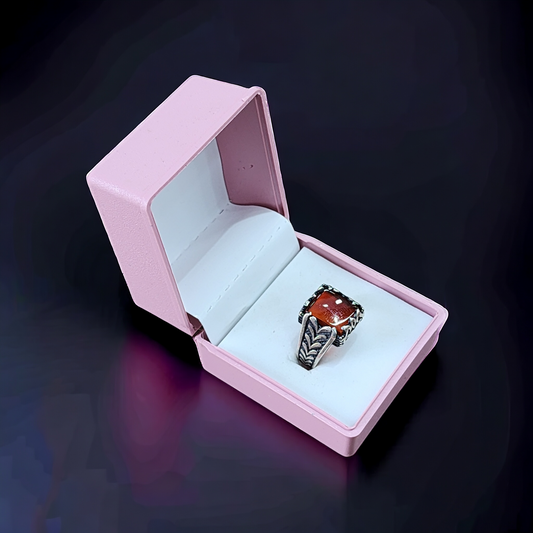 Turkish Verdant Gemstone Silver Ring for Men