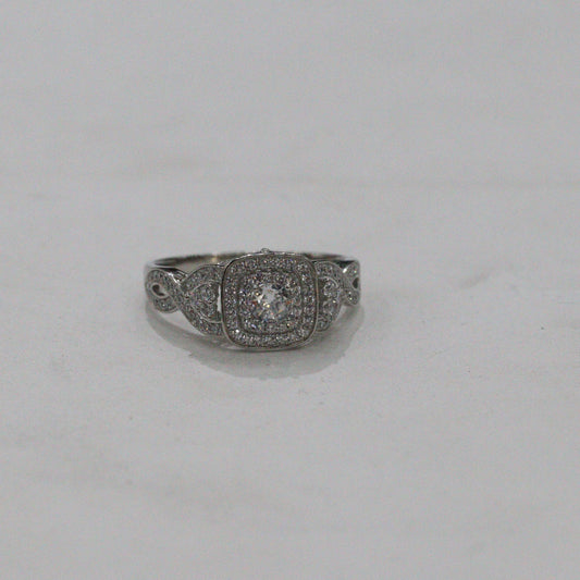 "Dazzling Dolce" - Italian Diamond Sterling Ring