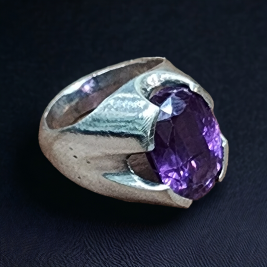 "Anatolian Amethyst Men's Sterling Silver Ring"