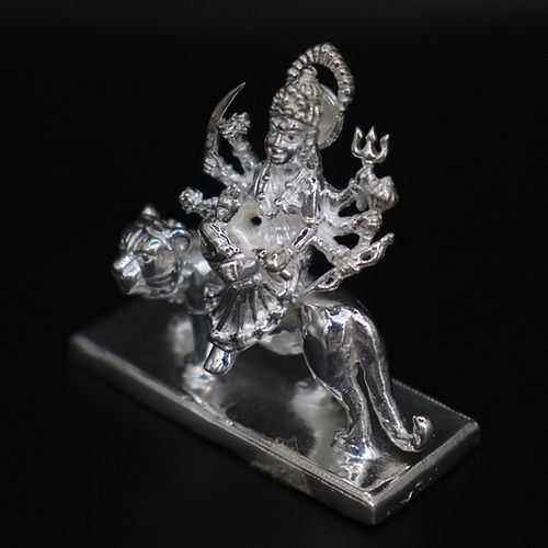 Divine Maa Durga Mini Silver Statue 925 – Intricately Crafted