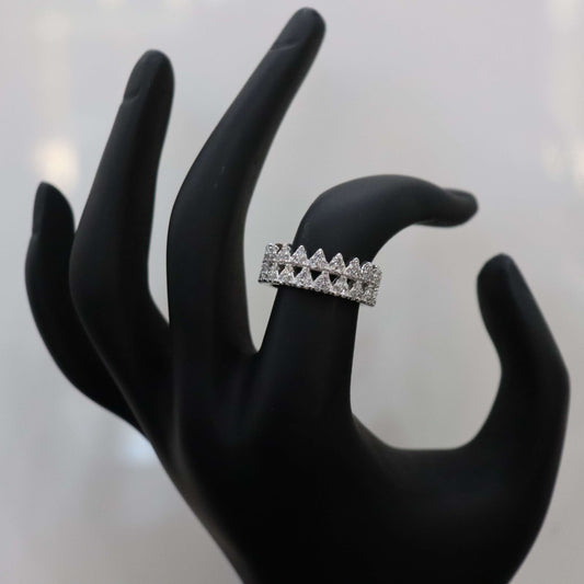 Regal Elegance Diamond Crown Italian Ring