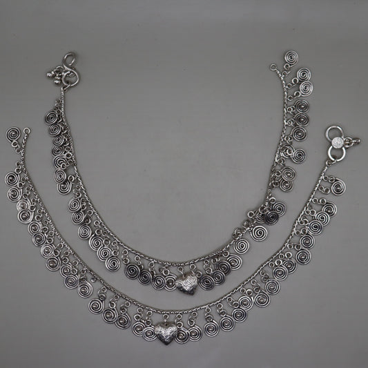 "Simplistic Silver Sparkle Payal 925"