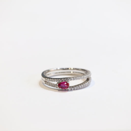 Blushing Beauty Pink Ruby Silver Sterling Ring