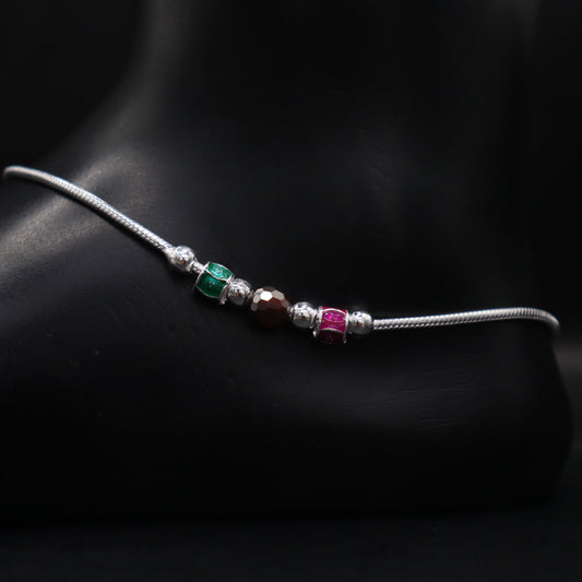 "Sterling Silver 925 Swirl Anklet"