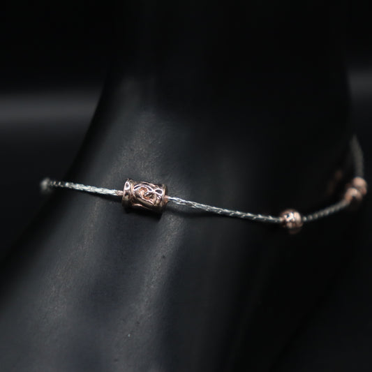"Dazzling Sterling Silver Payal Anklet"