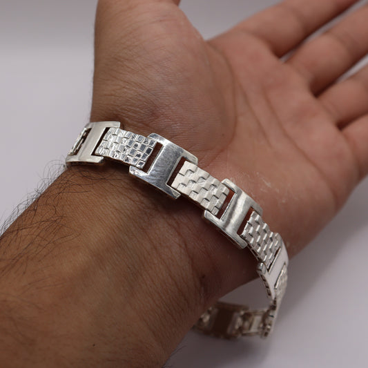 "Silver Sentinel Men's Bracelet"