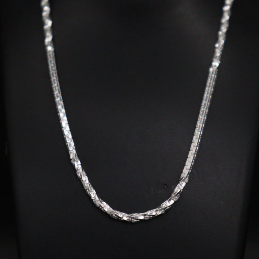 "Sleek 925 Sterling Silver Men's Chain Necklace"