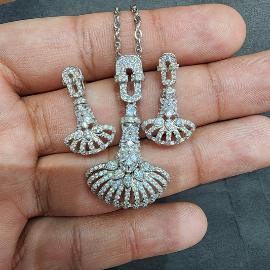 Elegant Sparkle Sterling Pendant Sets