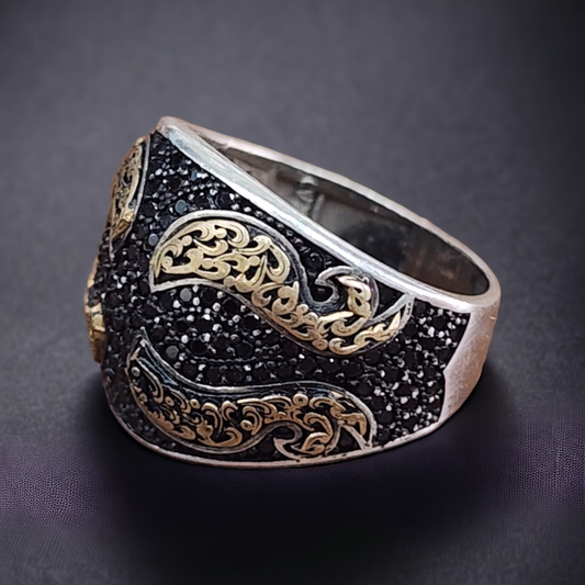 "Sterling Silver Ottoman Men's Ring - Turkish Delight Collection"