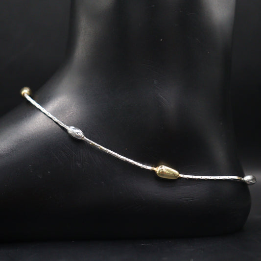 "Sterling Silver 925 Floral Anklet"