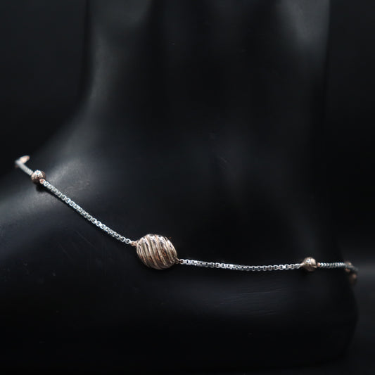 "Lunar Gleam 925 Silver Anklet"