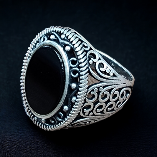 "Sculpted Turkish Silver 925 Ring for Men"