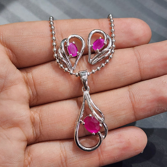 "Ethereal Square Sparkle Pendant Set"