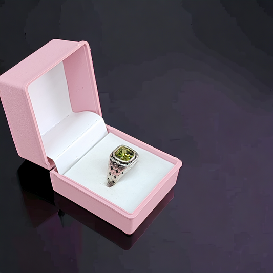 Turkish Radiance: Yellow Diamond Vintage Men's Silver Ring