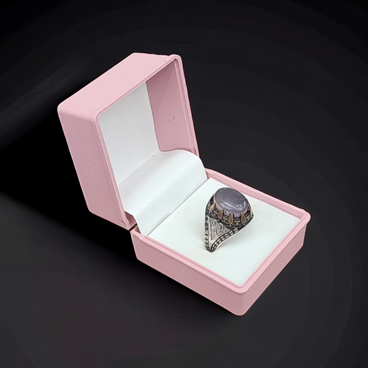 "Turkish Amethyst Silver Statement Ring - Men's 925"