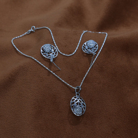 "Sparkling Silver Shimmer Pendant Sets