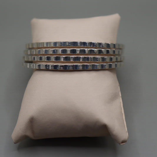 "Silver Glow Bangles"