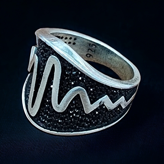 Turkish Midnight Sterling Silver Men's Ring