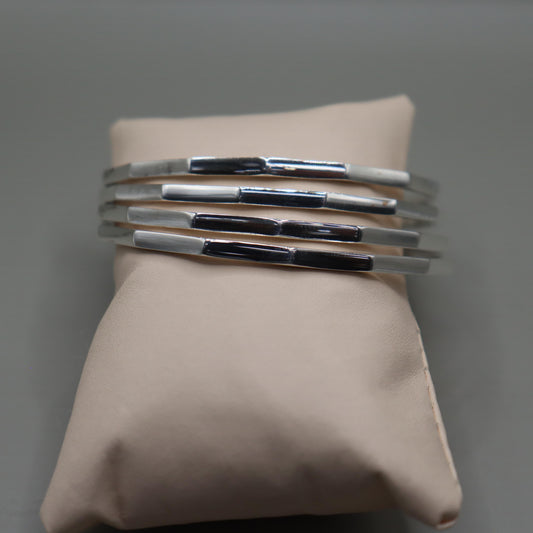 "Elegance in Silver Bangle Set"