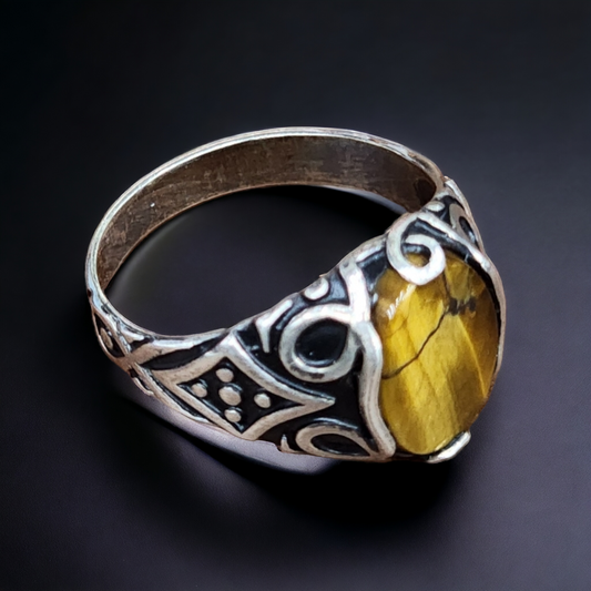 "Turkish Elegance Sterling Silver 925 Men's Ring"