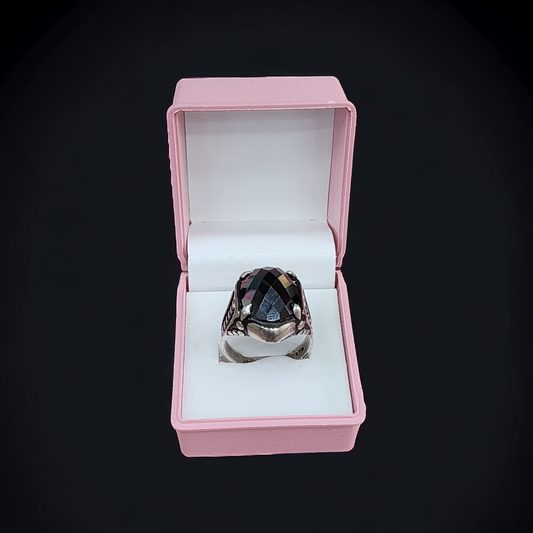 "Turkish Silver 925 Oval Stone Men's Ring"