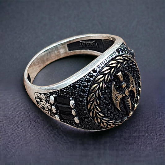 Sapphire Turkish Sabre Men's Silver 925 Ring