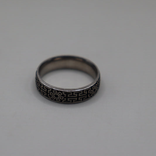 Geometric Crest 925 Silver Men's Ring
