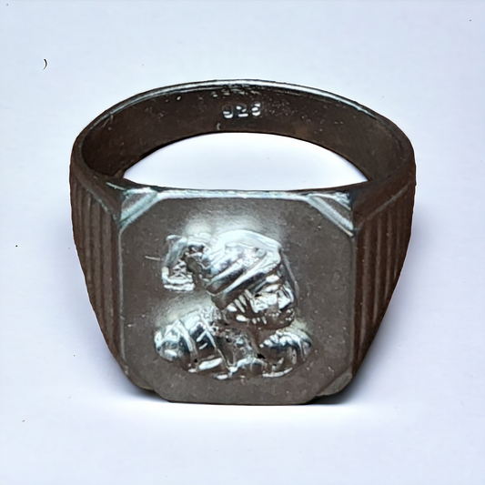 Silver Sterling Shivaji Maharaj MS Ring