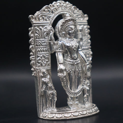 Divine Silver Ram Lala Idol in Ornate Arch Frame