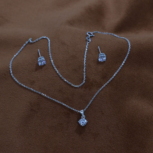 "Dazzling Silver Sparkle Pendant Sets