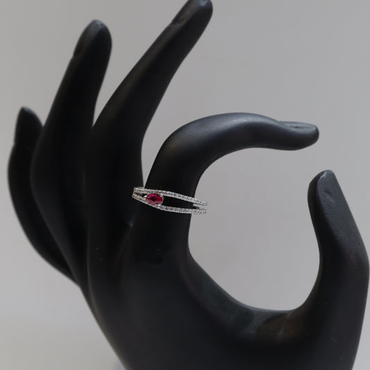 Blushing Beauty Pink Ruby Silver Sterling Ring